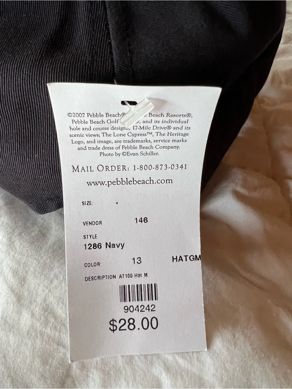 Pebble Beach Pro-Am 2009 Black  Cotton Baseball Cap